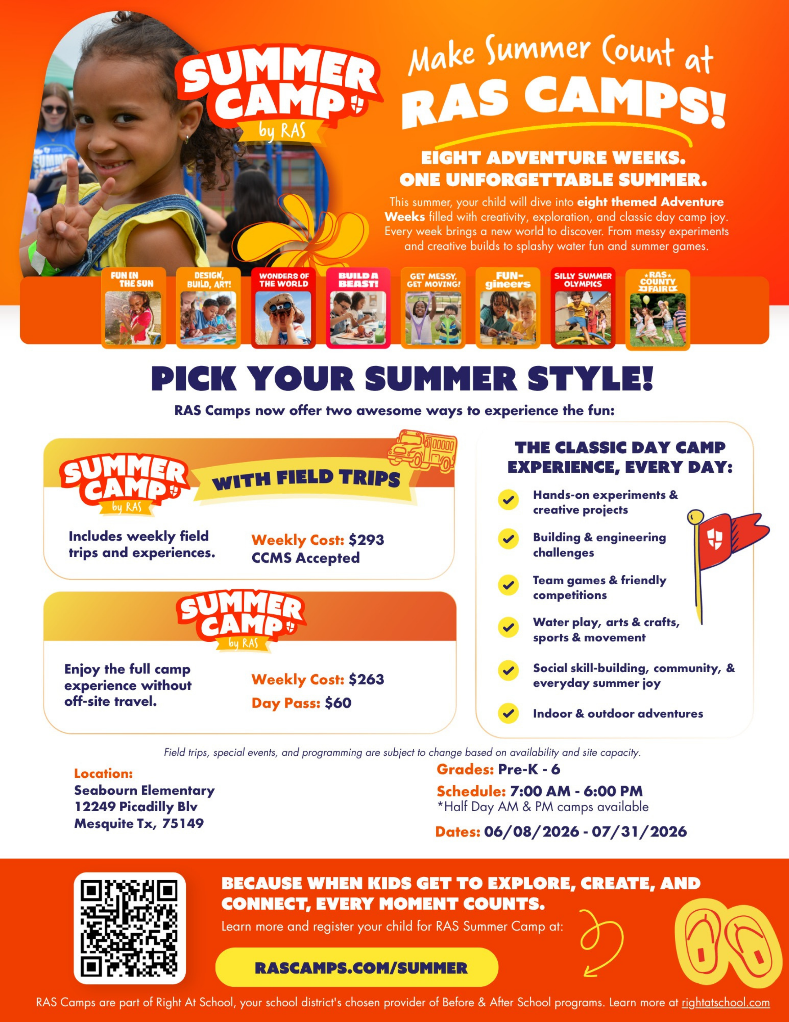 Right at School Summer Camp Flyer